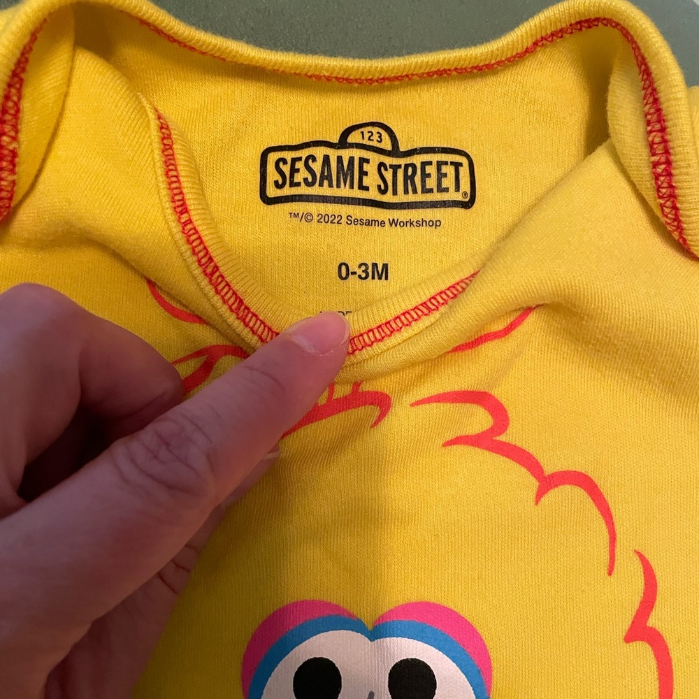 Sesame Street Oscar and Big Bird Bodysuits - Green and Yellow - Picture 3 of 5
